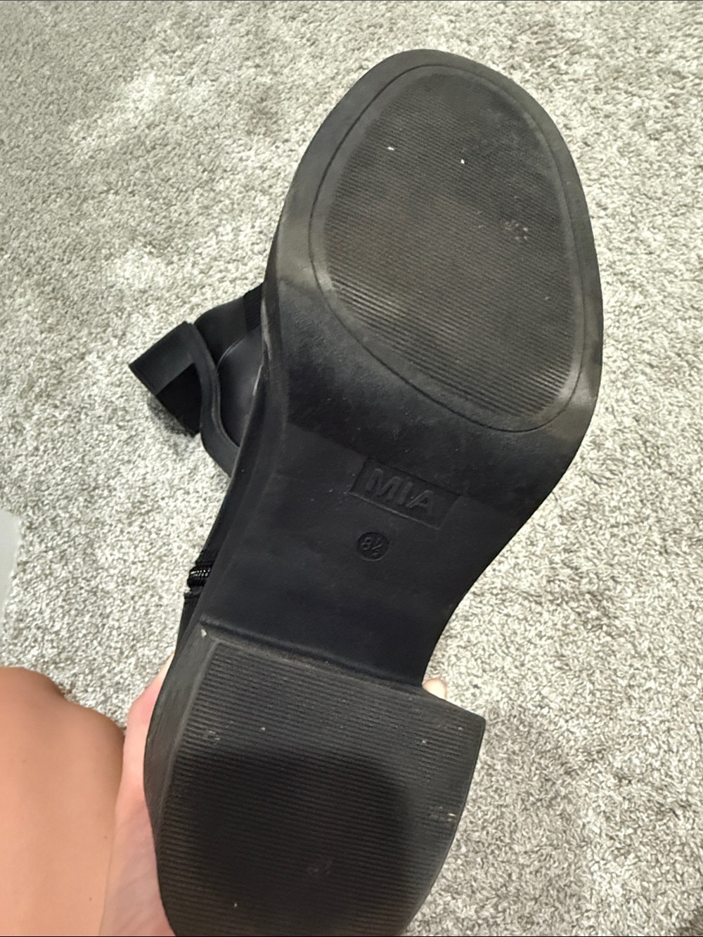Women's Black Knee-High Stretch Panel Boots - Picture 6 of 6
